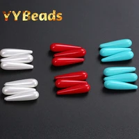 natural water drop shape shell pearls beads irregular white blue red beads 8x30mm 3pcs for jewelry making bracelets ear studs
