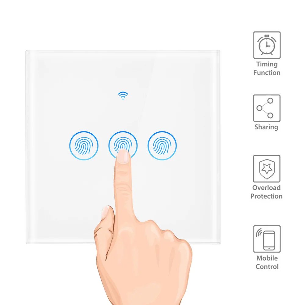 Wifi смарт переключатель светильник выключатель настенная сенсорная панель