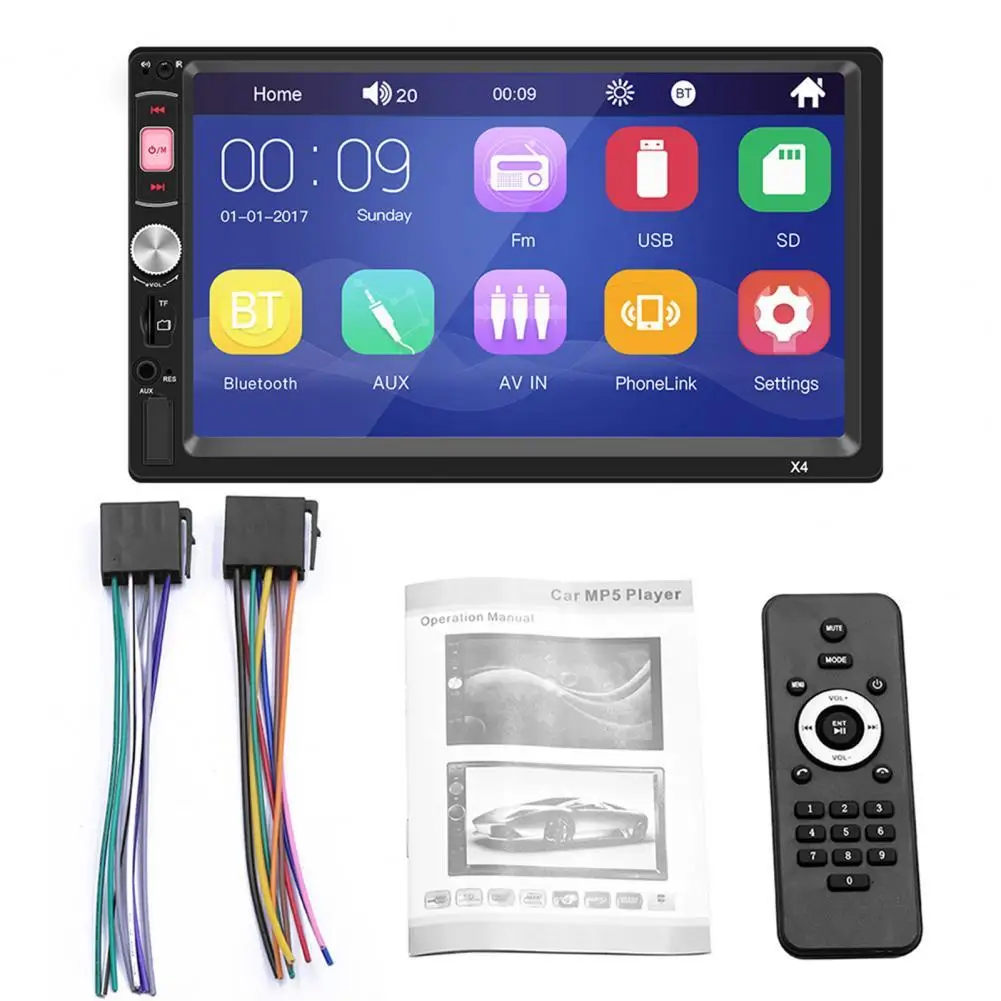 

X4 MP5 Video Player HD Touch Screen 7 inch Aux Stereo Audio System Player for Car