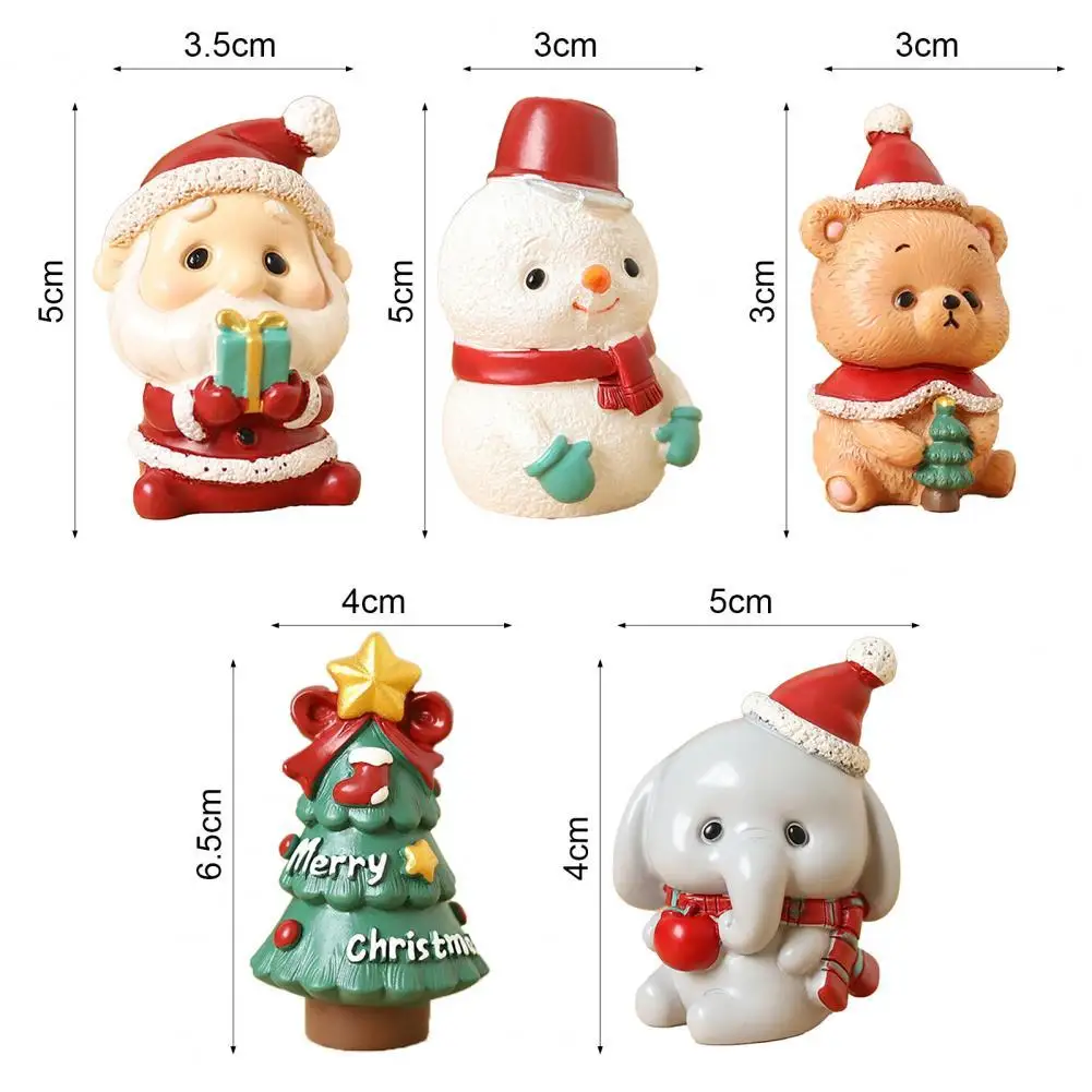 

Caetoon Cute Animal Ornament Mini Resin Christmas Animal Ornaments Creative Cute Snowman Bear Desktop Decoration Christmas Gifts