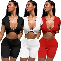 wantmove 2021 summer new womens sexy 2 pieces outfit european and american v neck sexy high waist two piece suit am343