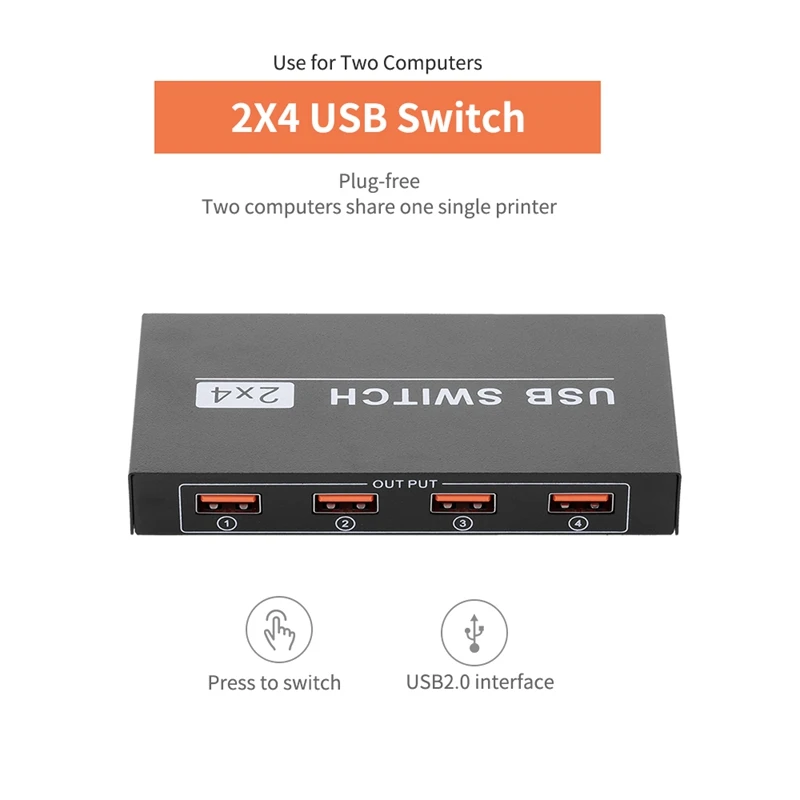 Usb коммутатор 2X4 периферийный 2 компьютера разделяющие 4 usb устройства Usb2.0