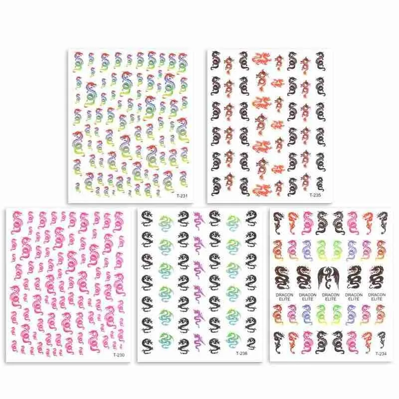 Наклейки для ногтей в виде дракона японский дизайн крест 3d наклейки наклейка