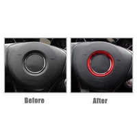 horn frame circle mounting trim sticker decor abs steering wheel ring 1pcs 57mm replacement red