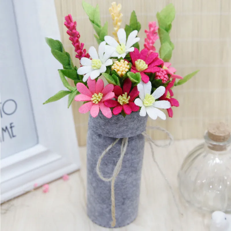 

DIY Felt Daisies Ornaments Bouquets Felt Craft Handmade Bellis Perennis Daisy Felt Flowers Home Decor Appliques DIY Special Gift