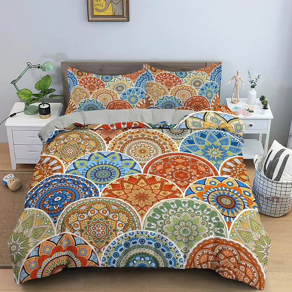 

3D Printing Bedding Set Mandala Duvet Cover With Pillowcase Quilt Cover Queen King Bed Linens Comfortable Healthy Kids Bed