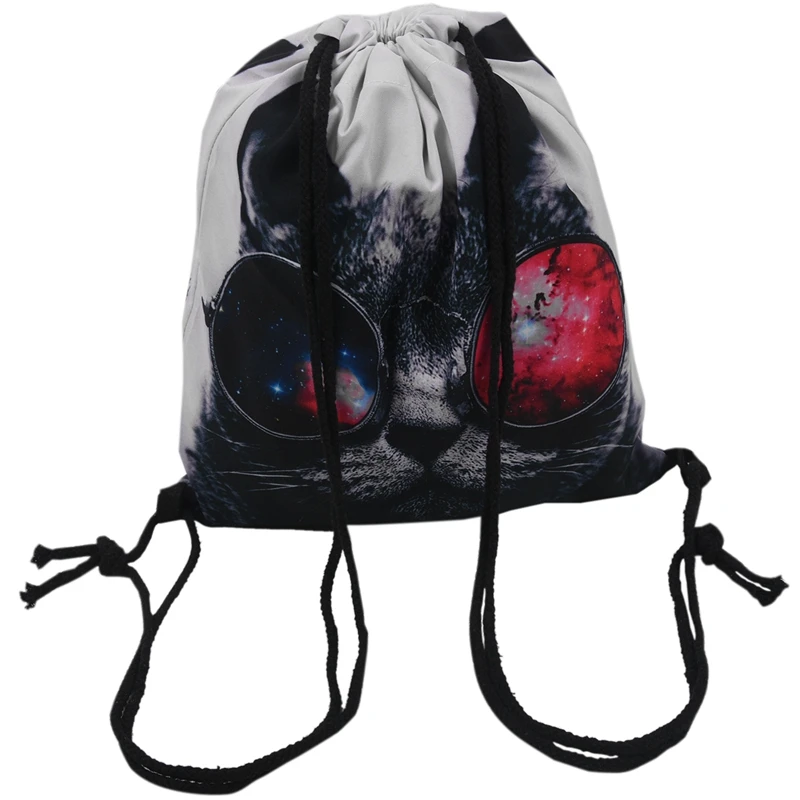 Прекрасный 3D печатных унисекс Рюкзаки Сумки на шнурке большой емкости школьный