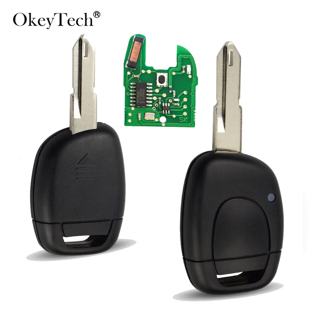 OkeyTech 1 кнопка дистанционного ключа автомобиля для Renault Clio II 2001 2002 2003 2004 2005 434 МГц ID46 чип транспондера NE73 лезвие дистанционного ключа