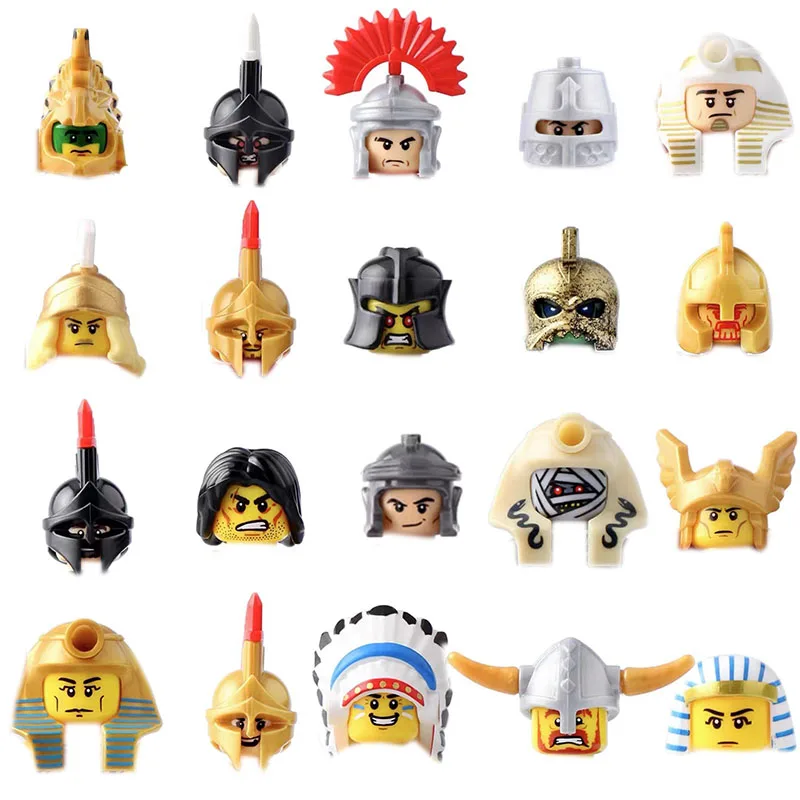 Building Blocks Knight Mummy Warrior Figures Heads Educational Toys For Children Gifts