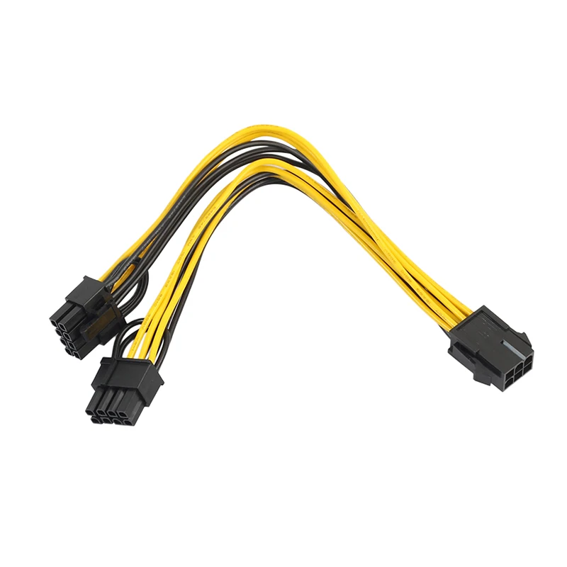 Кабель питания PCI E 6 контактный на 2x6 + 2 (6 контактный/8 контактный) разветвитель PCIE