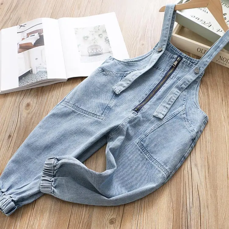 

2021 Spring Autumn Children Clothing Sets Girls Long Sleeve Blouse Shirt + Denim Overalls Suit Teen Kids Clothes Tracksuits D540