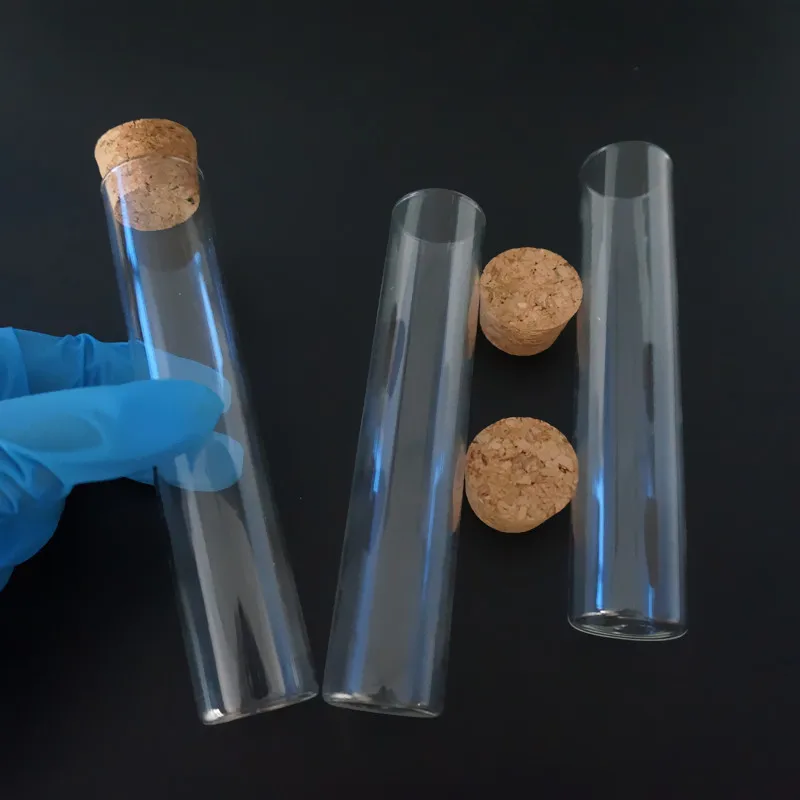 Пробирки стеклянные прозрачные плоские с пробкой для школы/лаборатории 5 шт./лот