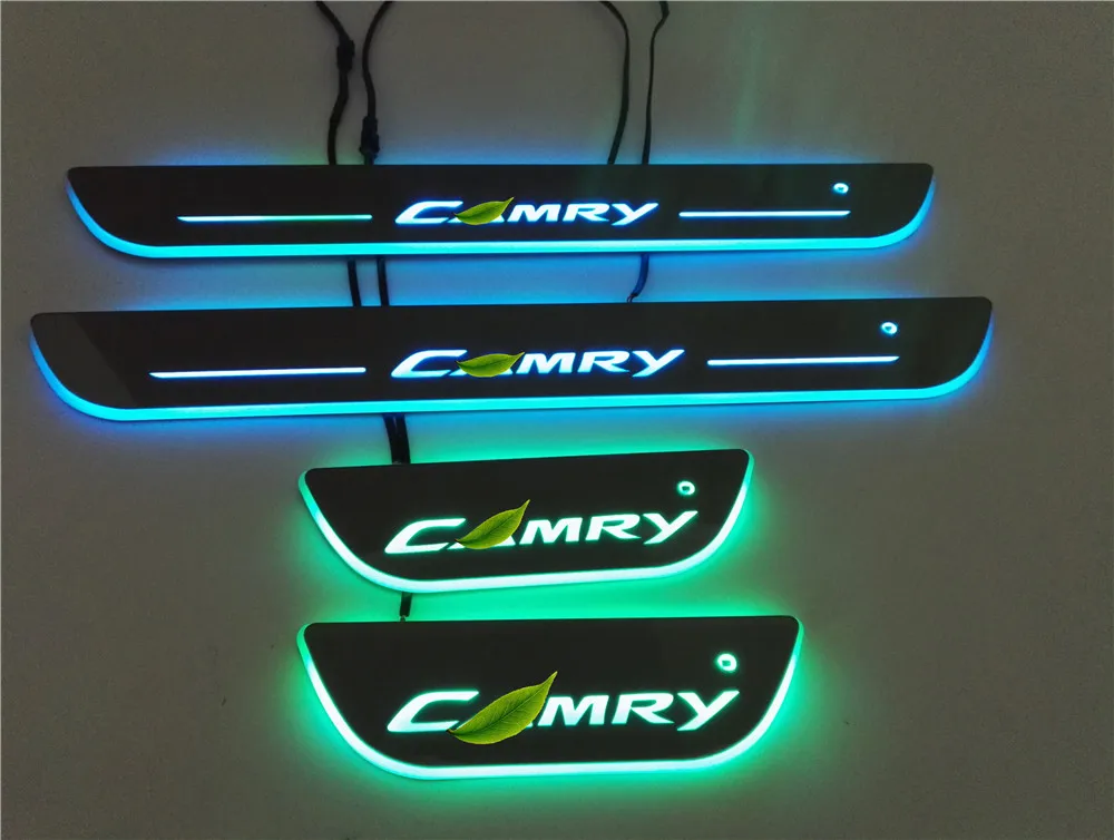 

FREE SHIPPING 7 Colors LED Door Plate For Toyota CAMRY 2012-2020 XV50 XV70 Accessories Welcome Pedal Running board door scuff