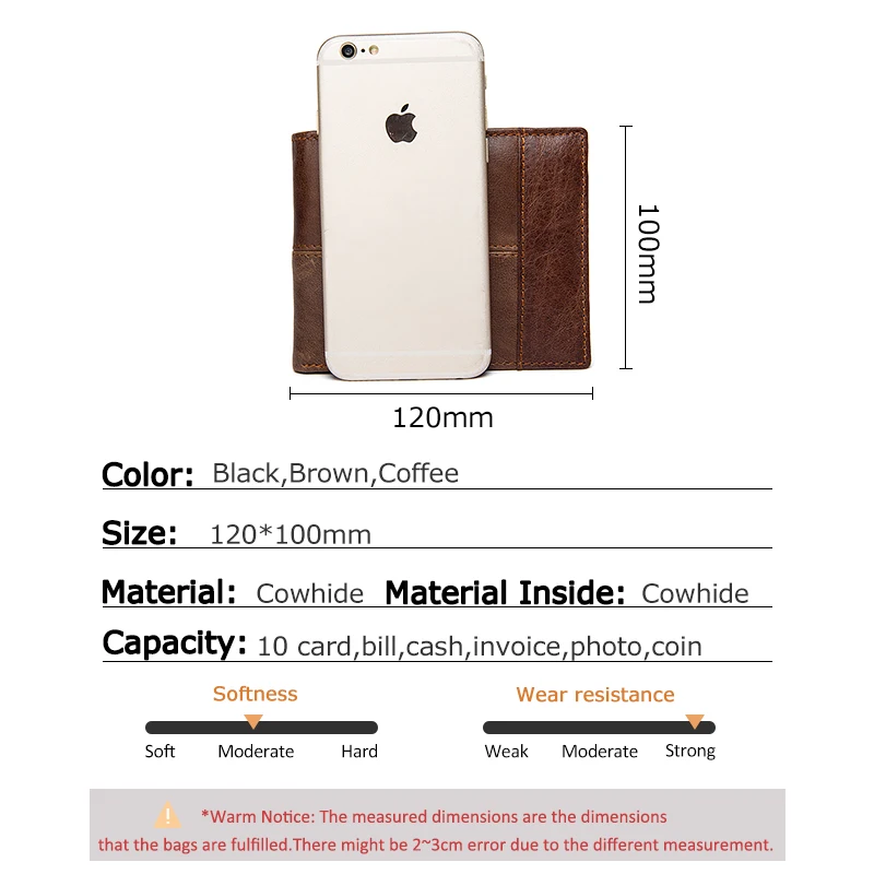 Мужской кошелек из натуральной кожи деловой двухслойный компактный с отделением