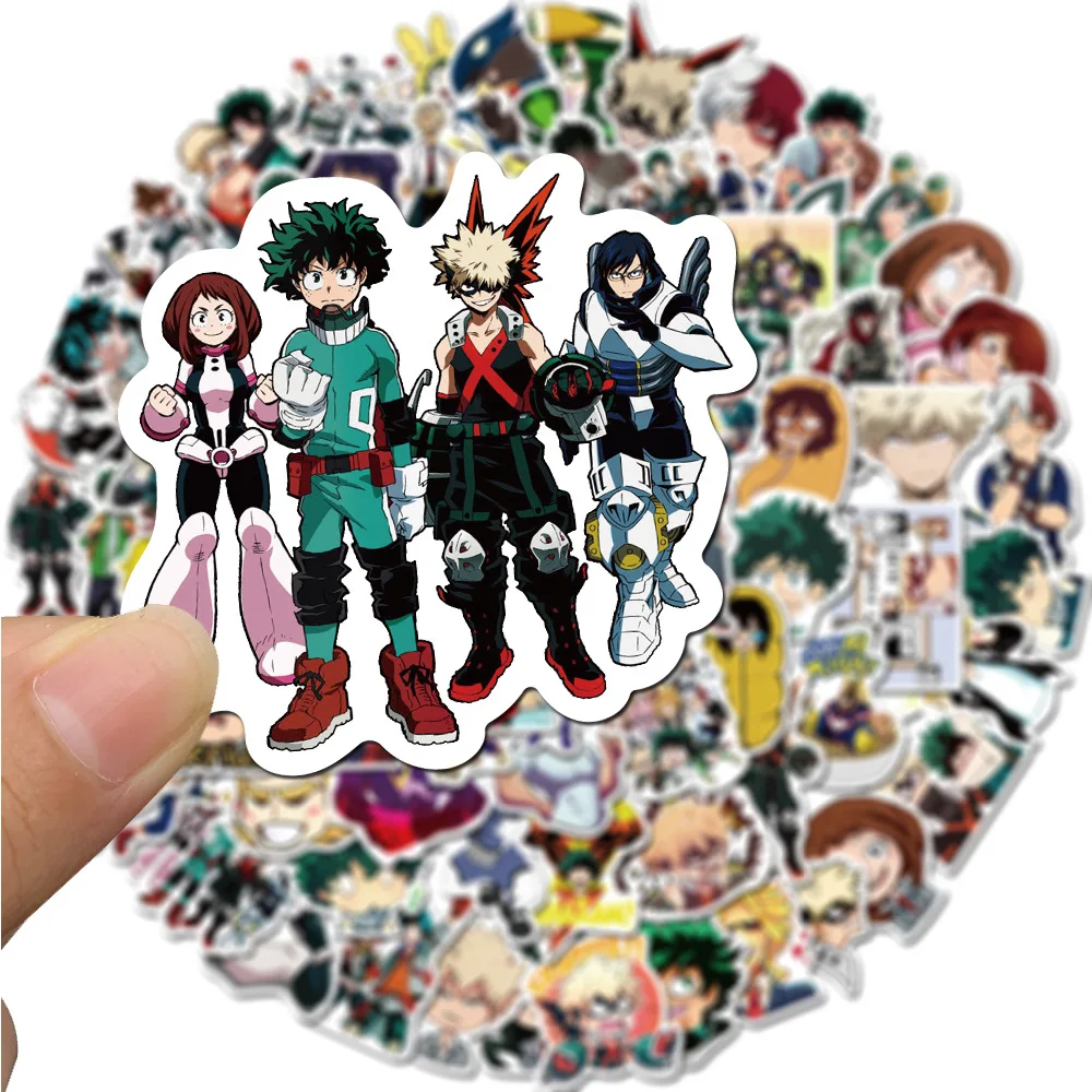 

100Pcs/set Anime My Hero Academia Stickers For Car Luggage Snowboard Laptop For Kids Stickers Personality Suitcase Decal Sticker