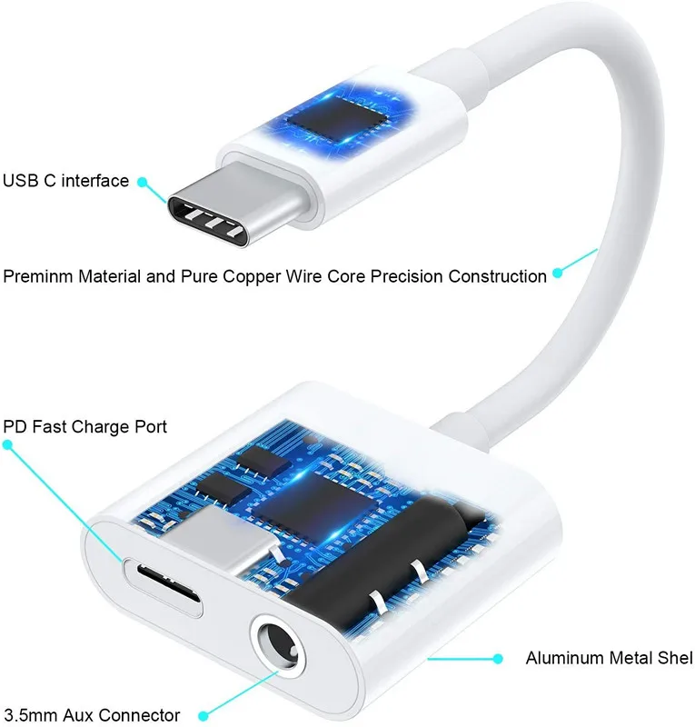 Для Samsung Galaxy Note 20 S20 Ultra 10 Plus 5G USB C адаптер для аудио-зарядки с двойным разветвителем
