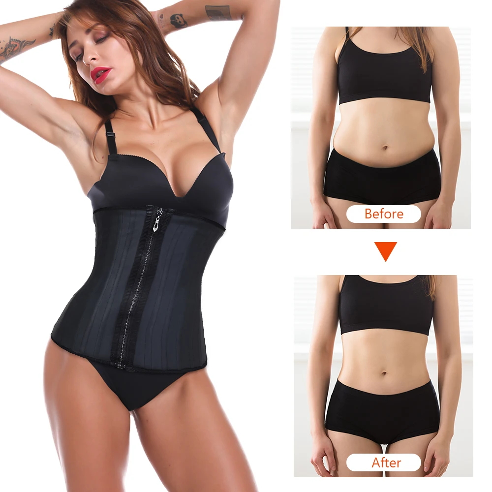 

DREEM Latex Waist Trainer 25 Steel Bones Plus Size Corset Belt Modeling Strap Body Shaper Girdles Trainers Shapewear Women