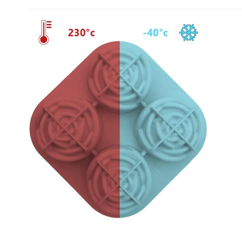 

Rose Ice Cube Tray Mold Ice Ball Maker Ice Cream Mold For Chilling Cocktails Bar Tools 3D 4-Cavity DIY Ice Maker Baking Mold
