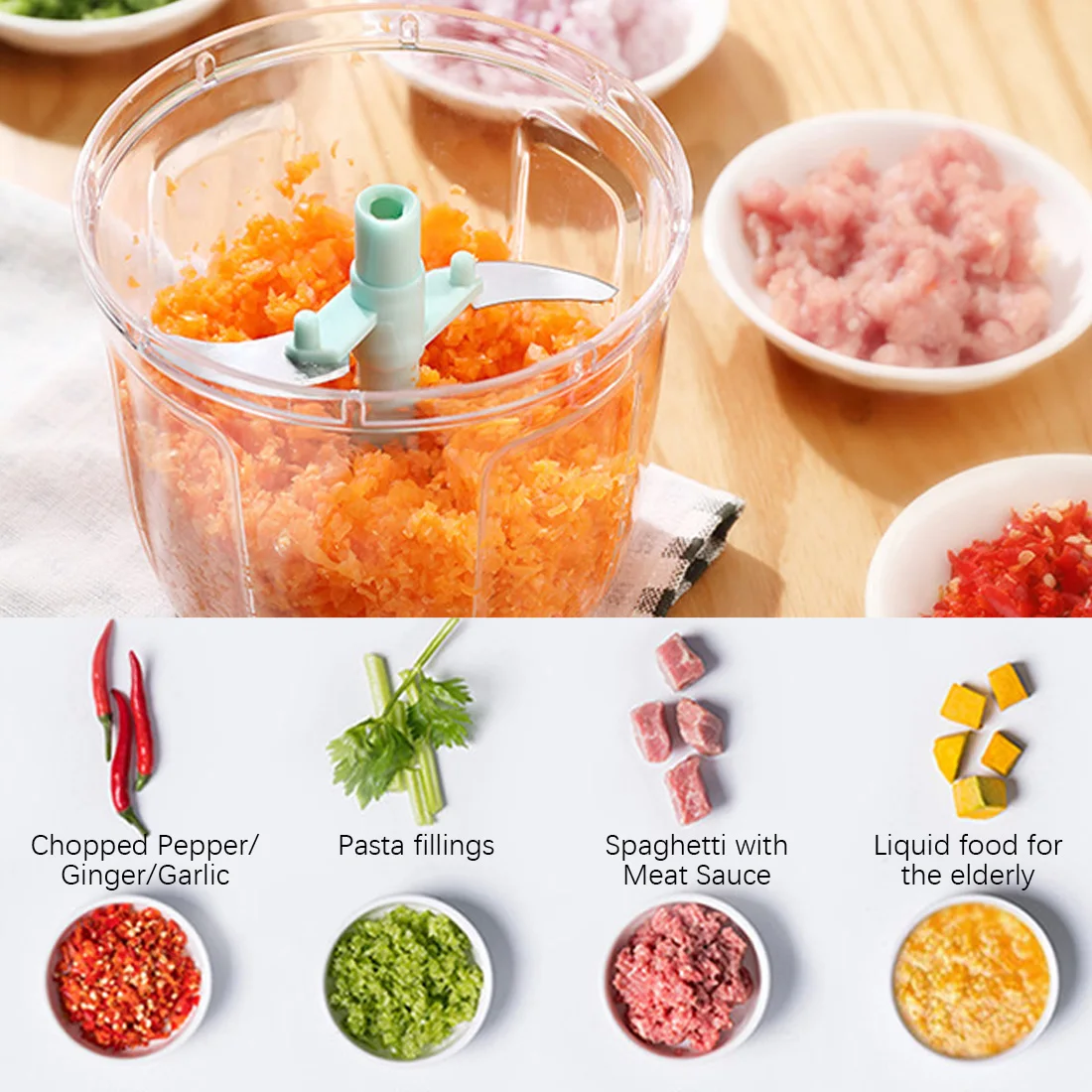 

Multifunctional high-quality garlic press vegetable and fruit chopper meat grinder vegetable shredder vegetable peeler