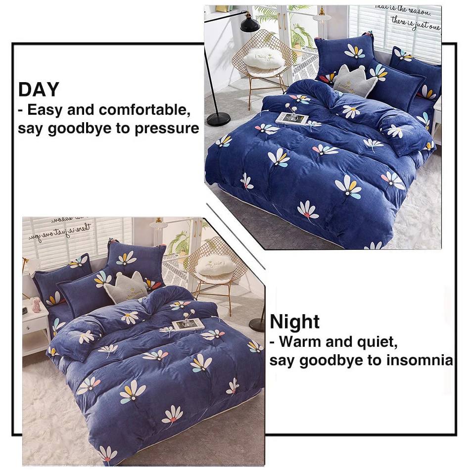 Фланелевый домашний комплект пододеяльников 1 шт. коралловый флисовый