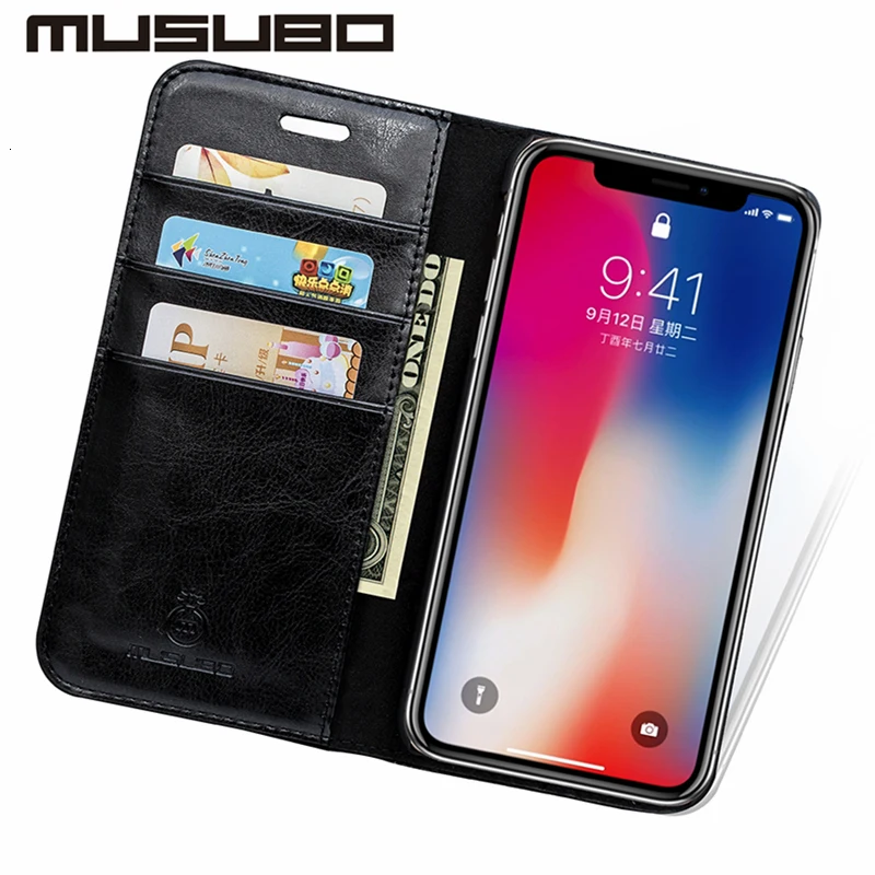 Роскошный Musubo кожаный чехол-книжка с застежкой для iphone Xs Max X XR 7 Plus 6plus 6s 5 Флип Стенд кожаный чехол для iphone 8 Plus держатель для карт