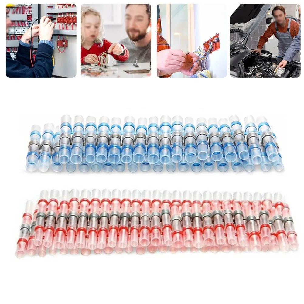 

Heat Shrink Butt 200PCS Solder Waterproof Connector Sleeve Heat Shrink Butt Wire Splice Terminals Kit