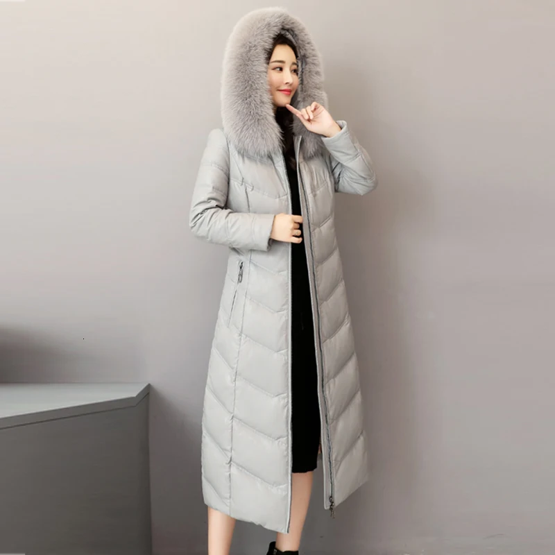 Толстые теплые длинные пальто зимняя овечья кожа 2021 большой Лисий меховой