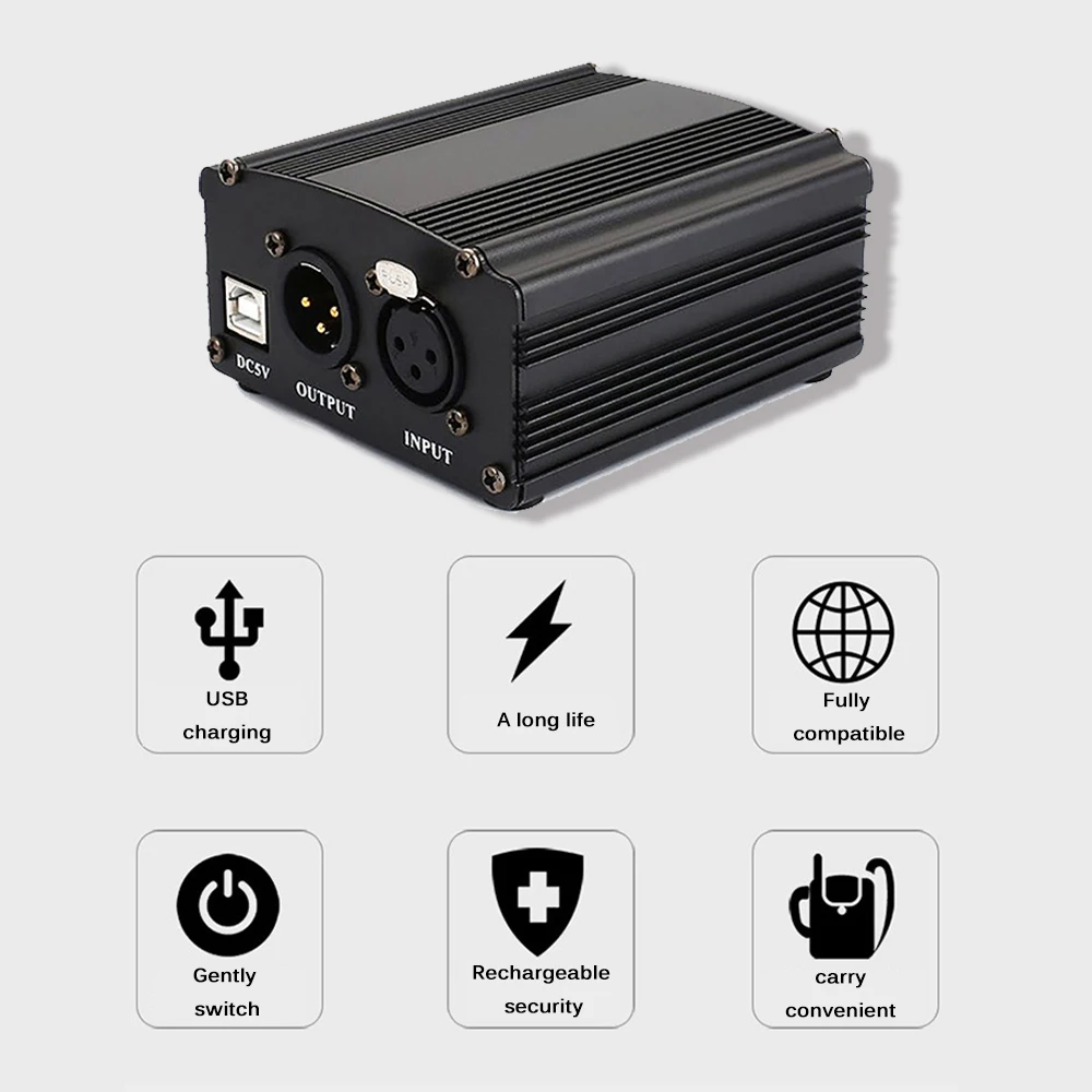 Микрофон USB 5V Phantom Питание с адаптер XLR аудио кабель для конденсаторный микро