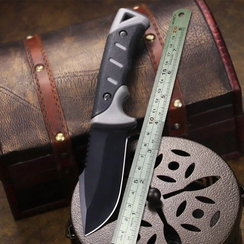 Прямой тактический нож 440A сталь 58 HRC уличный охотничий из АБС-пластика для