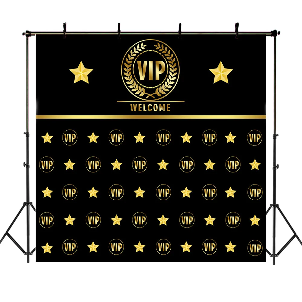 NeoBack VIP фон для дня рождения на заказ с золотой звездой повтора черные фоны