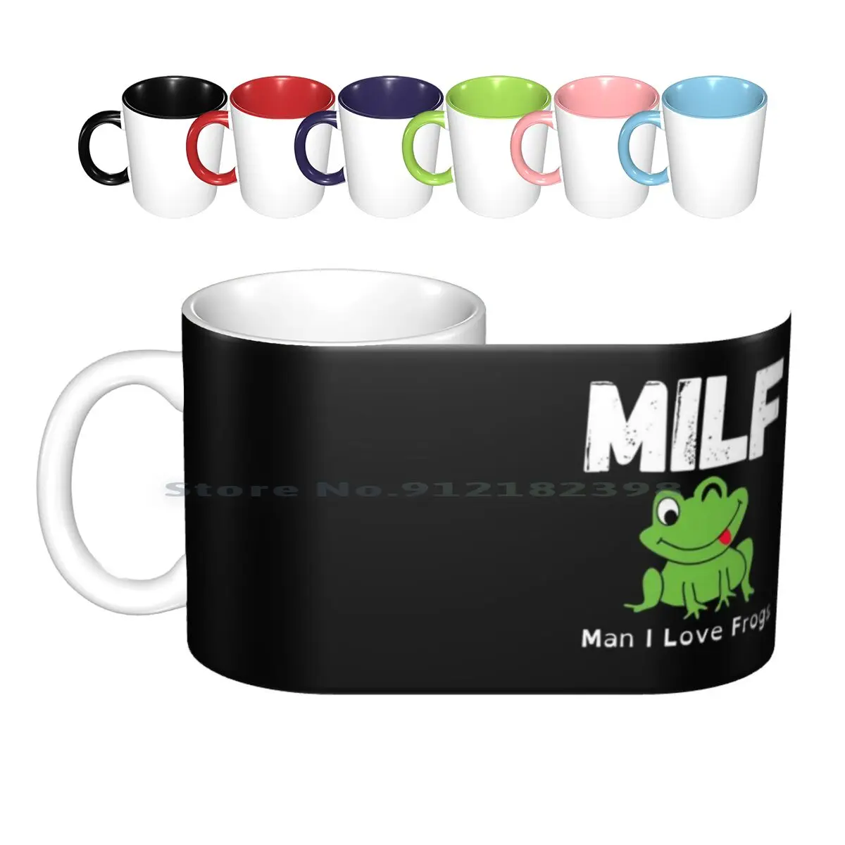 

Milf ( Man I Love Frogs )-Winking Cartoon Frog Ceramic Mugs Coffee Cups Milk Tea Mug Milf Man I Love Frogs Man I Like Frogs