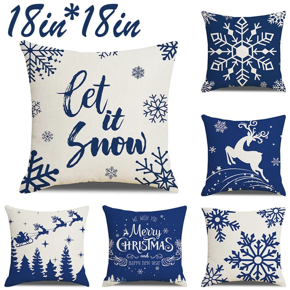 

45x45cm Christmas 3D Santa Cushion Cover Throw Pillow Case Xmas Home Sofa Car Decor For Home Xmas Noel Ornament Happy New Year