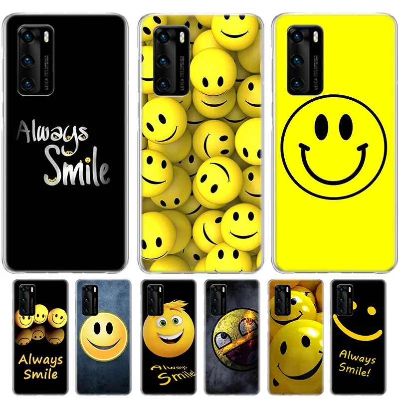 

Always Smile And Say Case For Huawei P50 P40 Lite P30 P20 Pro P10 P9 P8 Silicone Soft TPU Transparent Cover Back Shell Coque