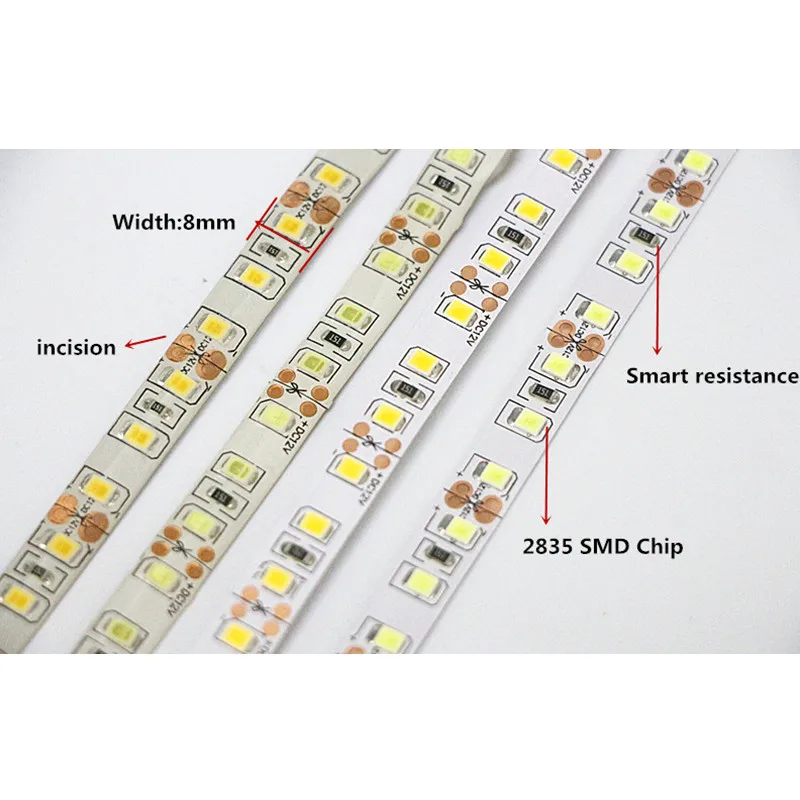 5 м Светодиодная лента 2835 SMD 12 В 24 постоянного тока 300/600/900/1200 светодиодов