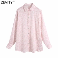 zevity 2021 women fashion leopard print casual smock blouse office lady long sleeve business shirt female chic satin tops ls9041