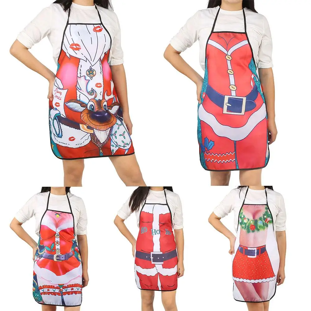 

Polyester Aprons Colorful Household Cleaning Protection Cooking Sexy Funny Kitchen Accessory Christmas Gifts Baking