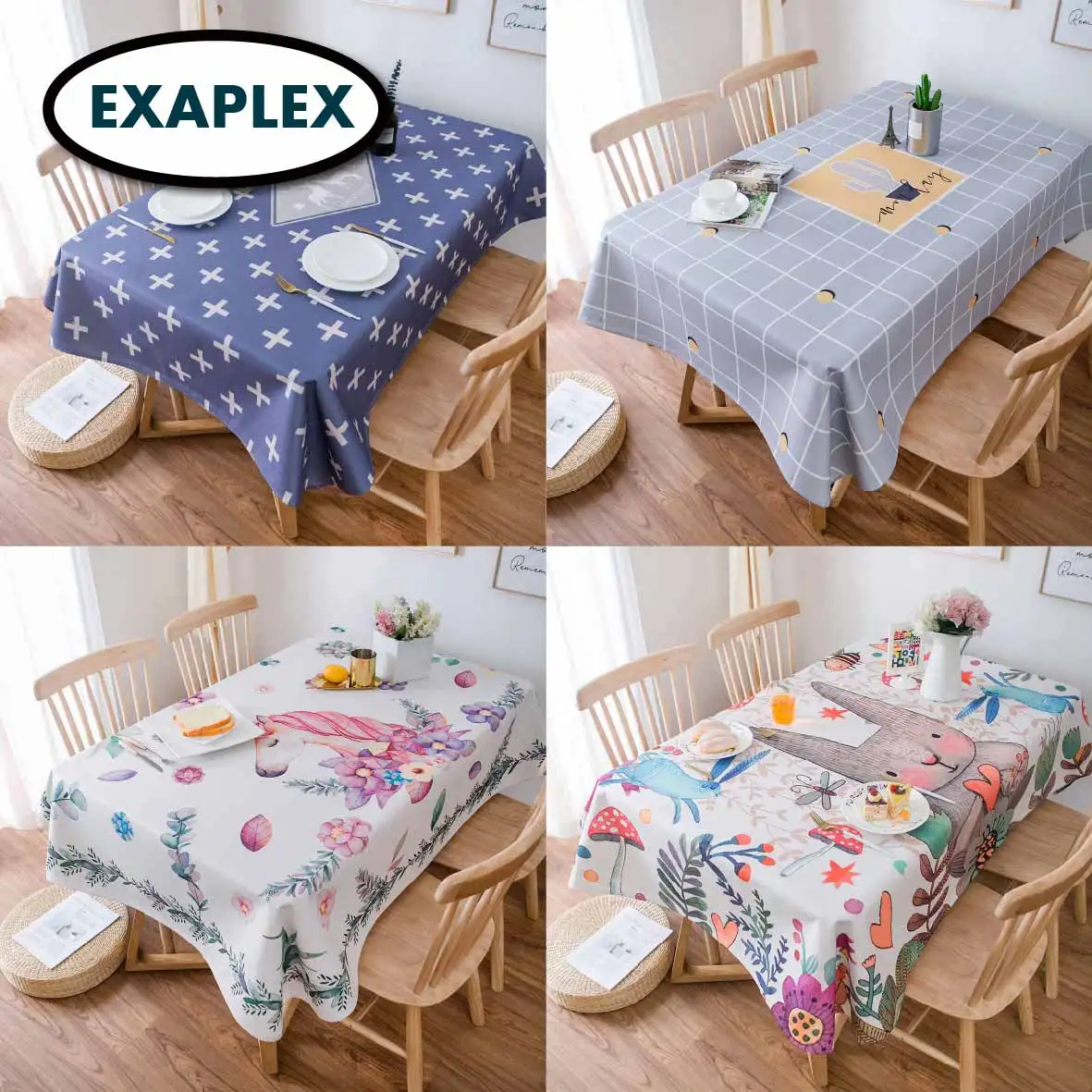 Скатерть в скандинавском стиле современный льняной хлопок квадратный зеленый