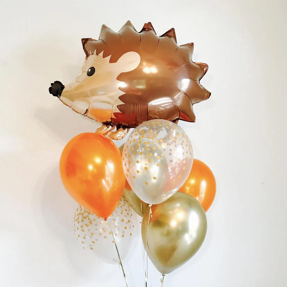 Воздушные шары в стиле джунглей еж лиса енот Мультяшные животные алюминиевые
