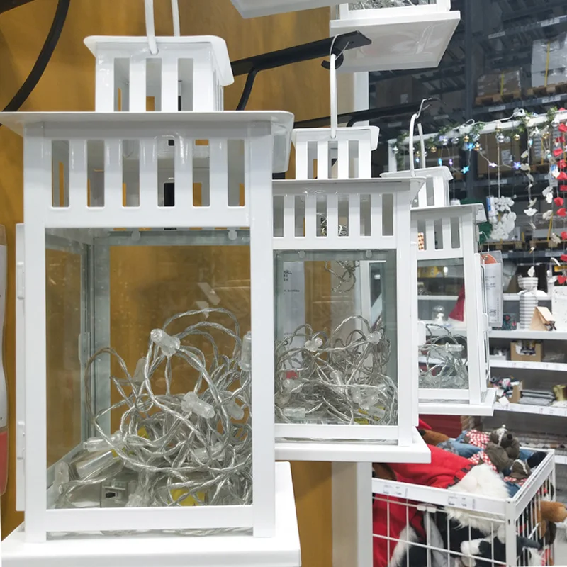 Железное стекло подсвечники лампа ретро открытый ветрозащитный подсвечник