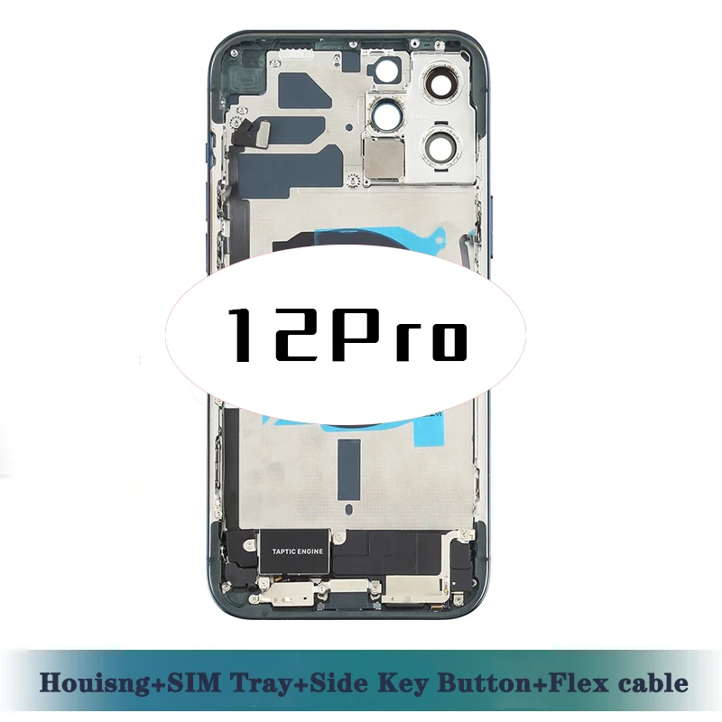AAA Full Back Cover For iphone 12 Pro Max 12Pro 12 Housing Battery Door Middle Chassis Frame Assembly Door Rear with Flex Cable enlarge