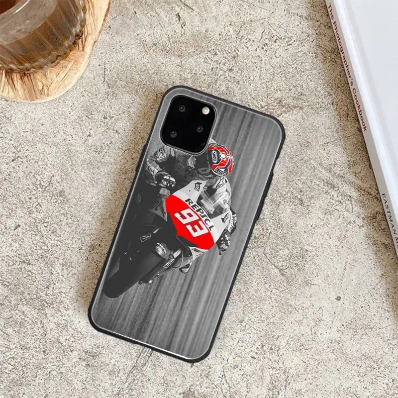

Marc Marquez Moto Gp 93 Black Soft Phone Cases For Iphone 6 6s 7 8 Plus XR X XS XSmax 11 12 Pro Mini Max