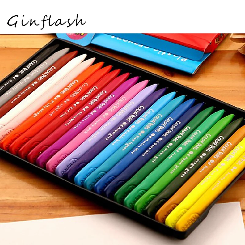 Ginflash Non-toxic Wax Crayon 12~36Colors Edible Kid drawing Supplies Eraseable Crayon Art Supplies School Kingdergartern Supply