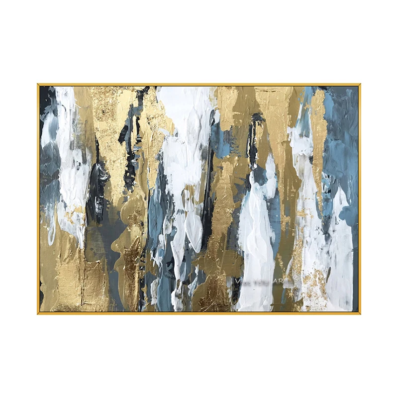 

Modern Abstract Gold foil lines Green Canvas Art Paintings For Living Room Bedroom Posters And Handmade Wall Poster Home Decor