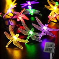 solar dragonfly string lights solar christmas fairy string lights 30led for xmas party garden decorations outdoor solar lamp