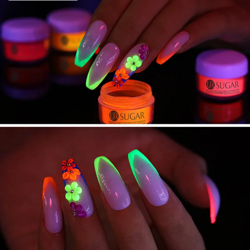 3 в 1 Флуоресцентный порошок для ногтей|Блестки ногтей| |