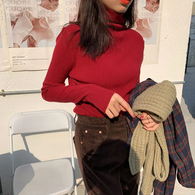 Свитер-водолазка женский в рубчик | Женская одежда