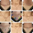 Новые ожерелья-бабочки для женщин, цепочка с перекрестными сердцами, ювелирные изделия, многослойные подвески в виде медведя, ожерелья, женская бижутерия