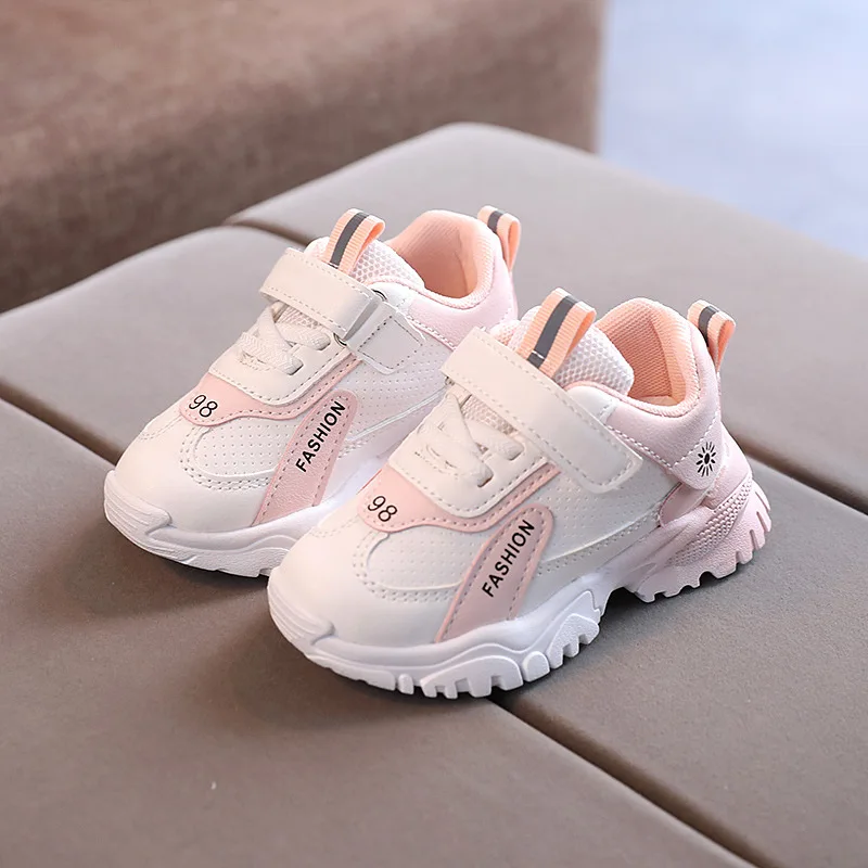 

2021 Spring New Breathable Children's Sports Shoes Little Student Shoes Flat With Boys Sneaker Shoes Girls Chunky Sneaker D09193