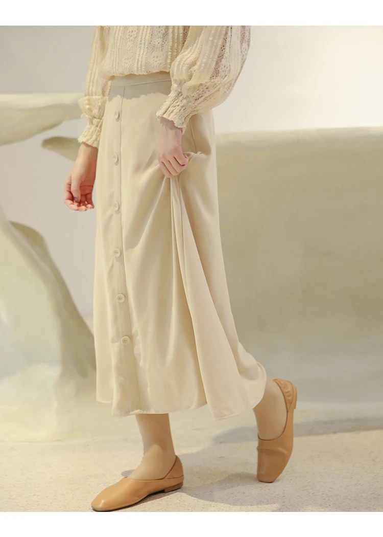 

Fashion High-Waist A-Line Skirt Female Mid-Length Over The Knee Umbrella Skirt Large Swing Skirt