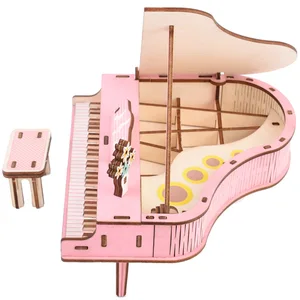 Лазерная резка сделай сам, игрушки для рояльника, 3D Деревянный пазл, красочная игрушка в сборе, модель, деревянные Наборы для творчества, украшение для стола